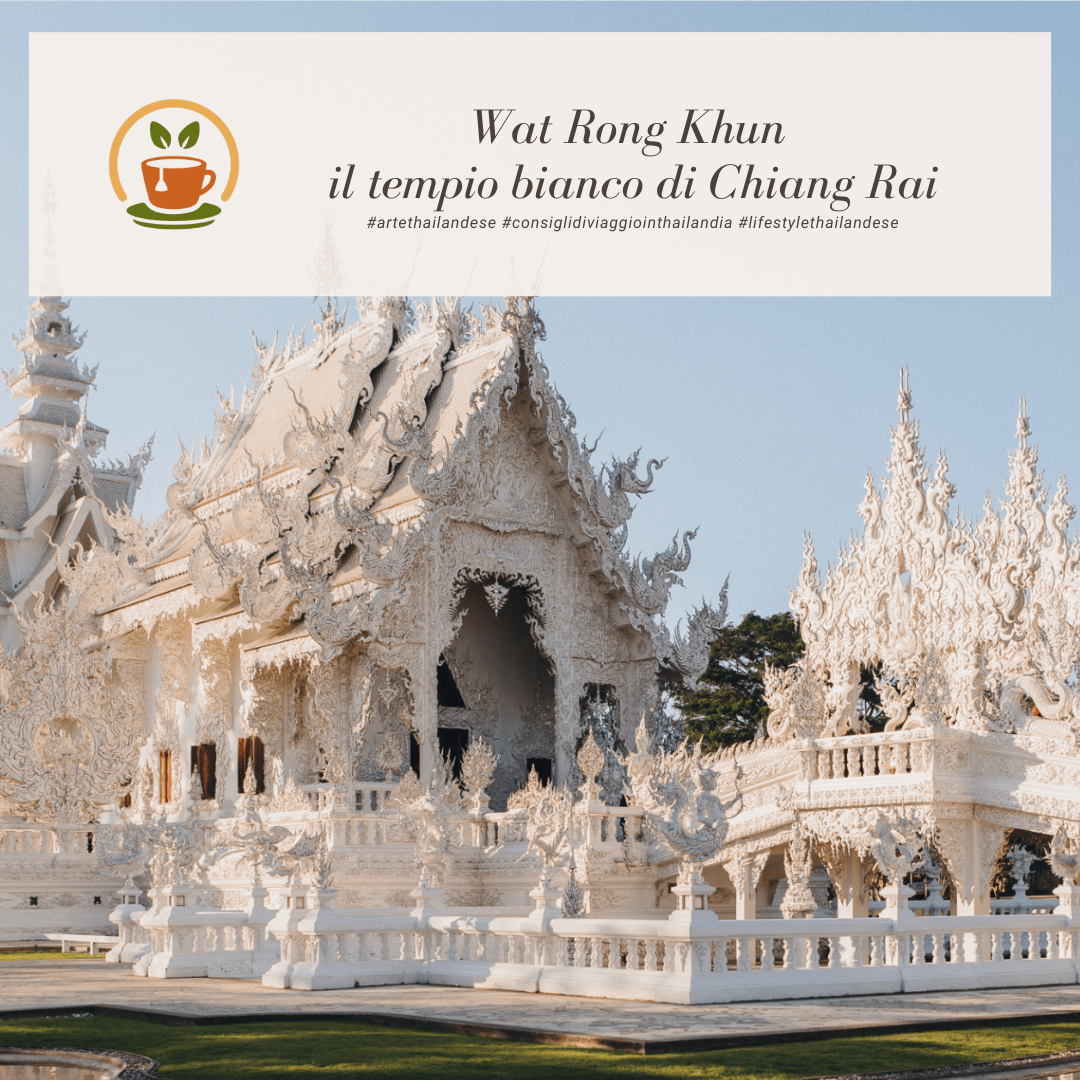 Vista esterna del tempio bianco di Chiang Rai