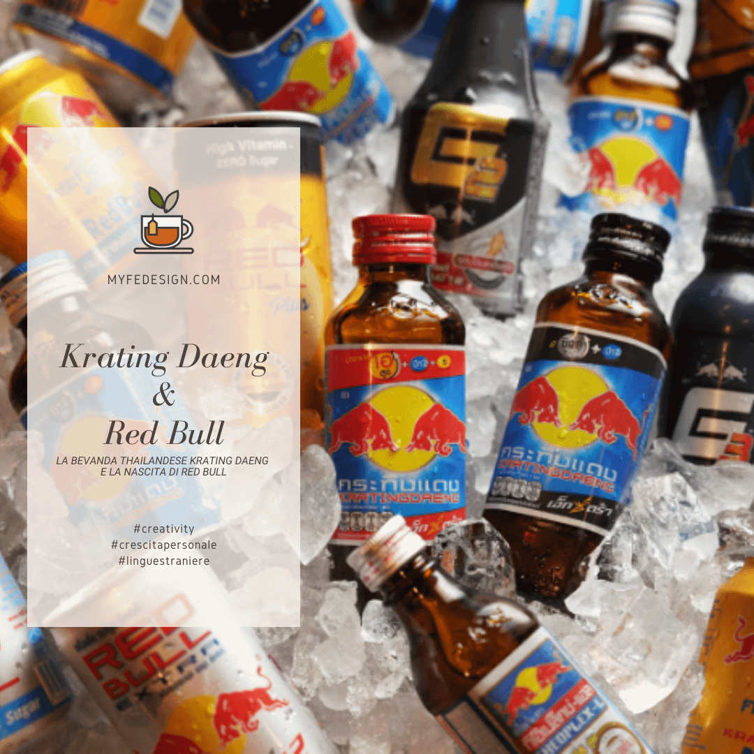 bottiglie di krating daeng e redbull nel ghiaccio
