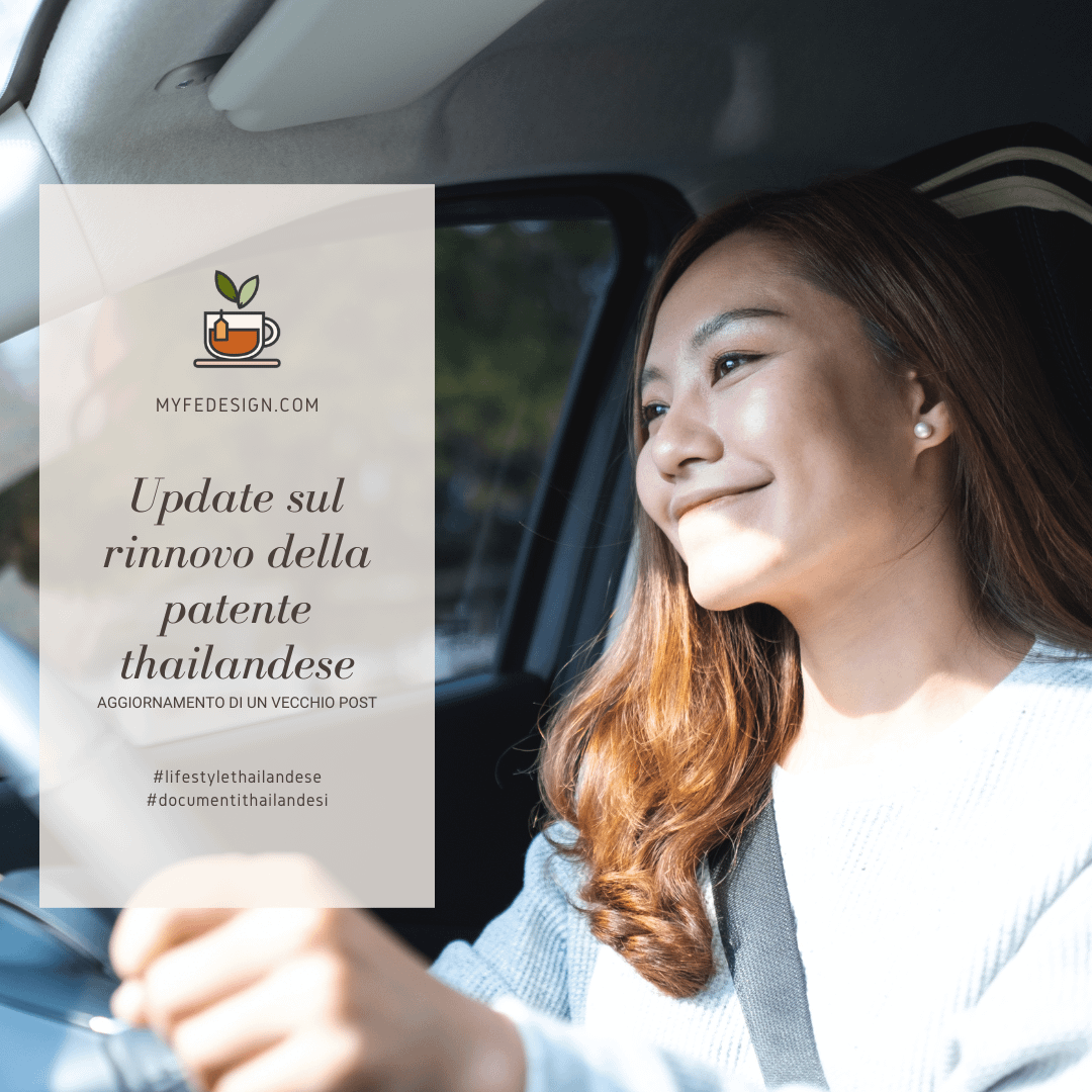 donna asiatica al volante di un'automobile, vista dall'interno