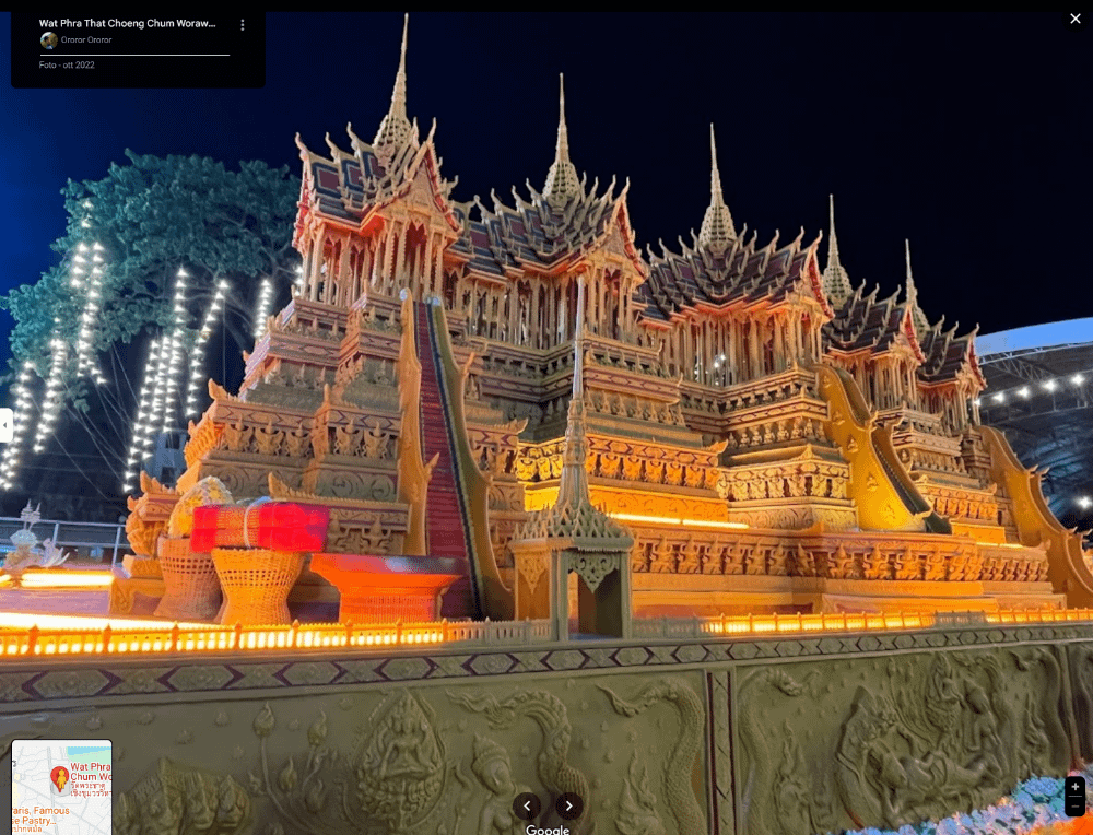 candele del festival per la fine della quaresima buddista al tempio Wat Phra That Choeng Chum
