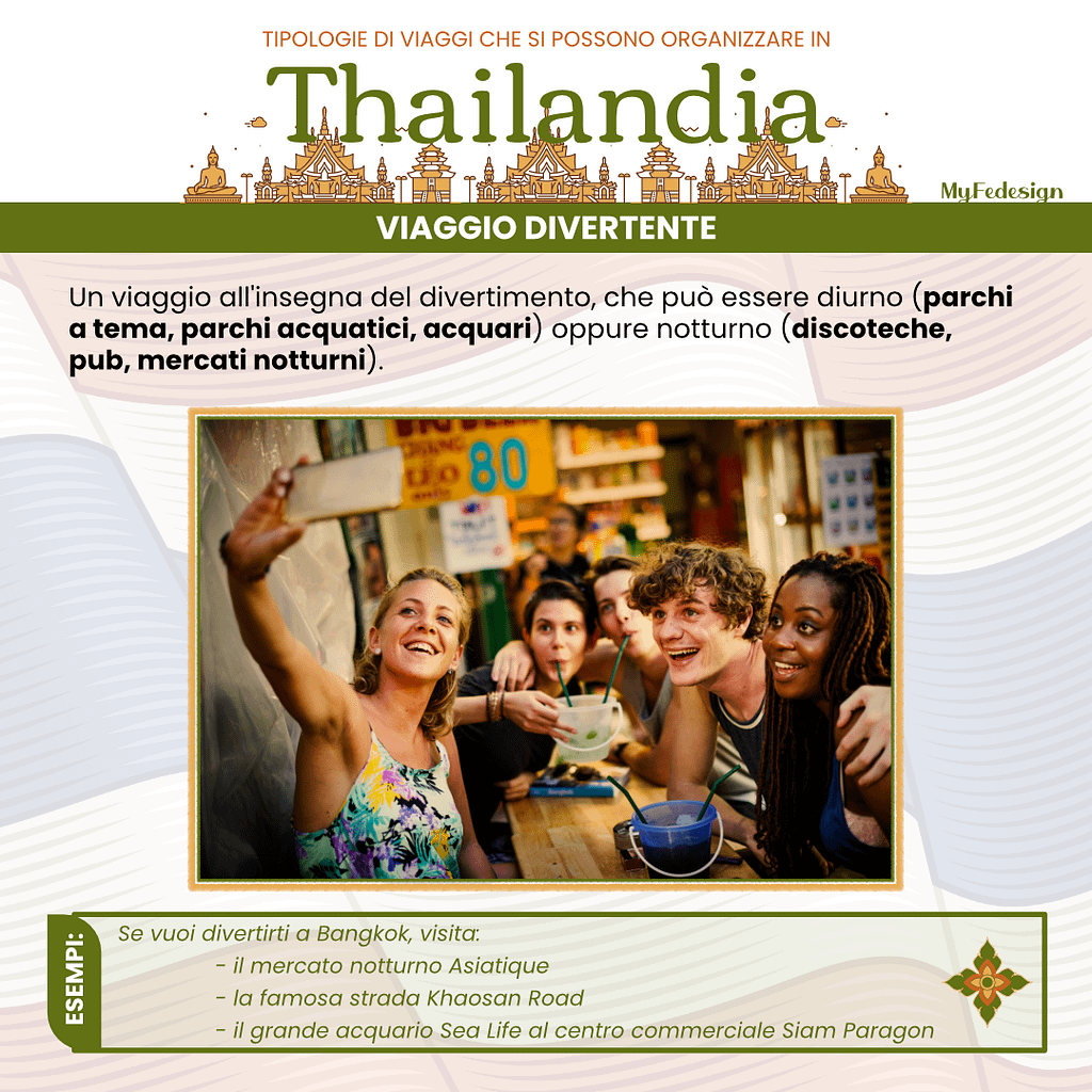 Un gruppo di turisti che si godono un drink a Khao San Roa, Bang