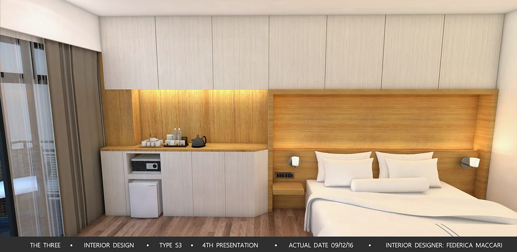 Hotel The Three – Bedroom