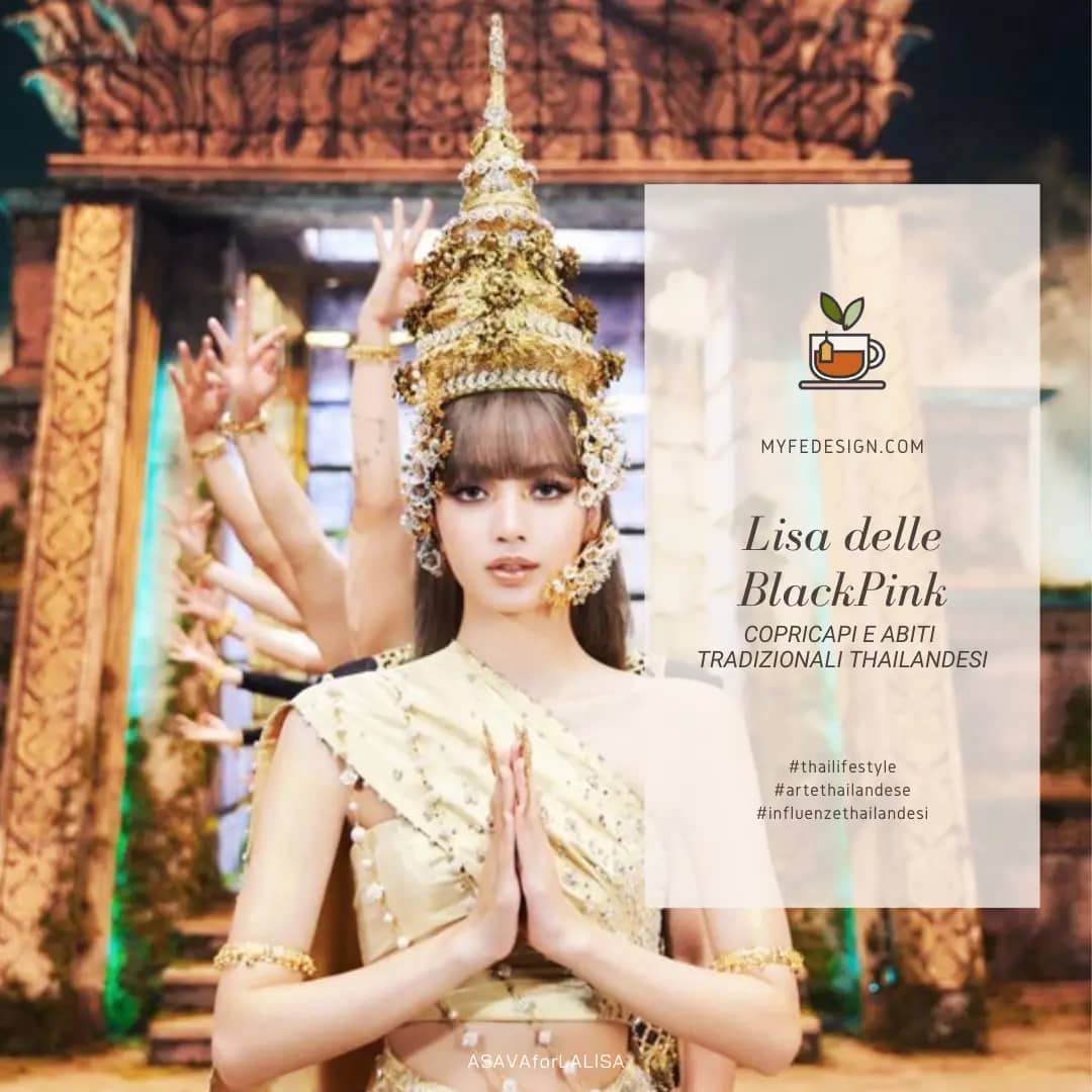 un fotogramma del video musicale Lalisa di Lisa delle Blackpink in cui indossa gli abiti tradizionali thailandesi