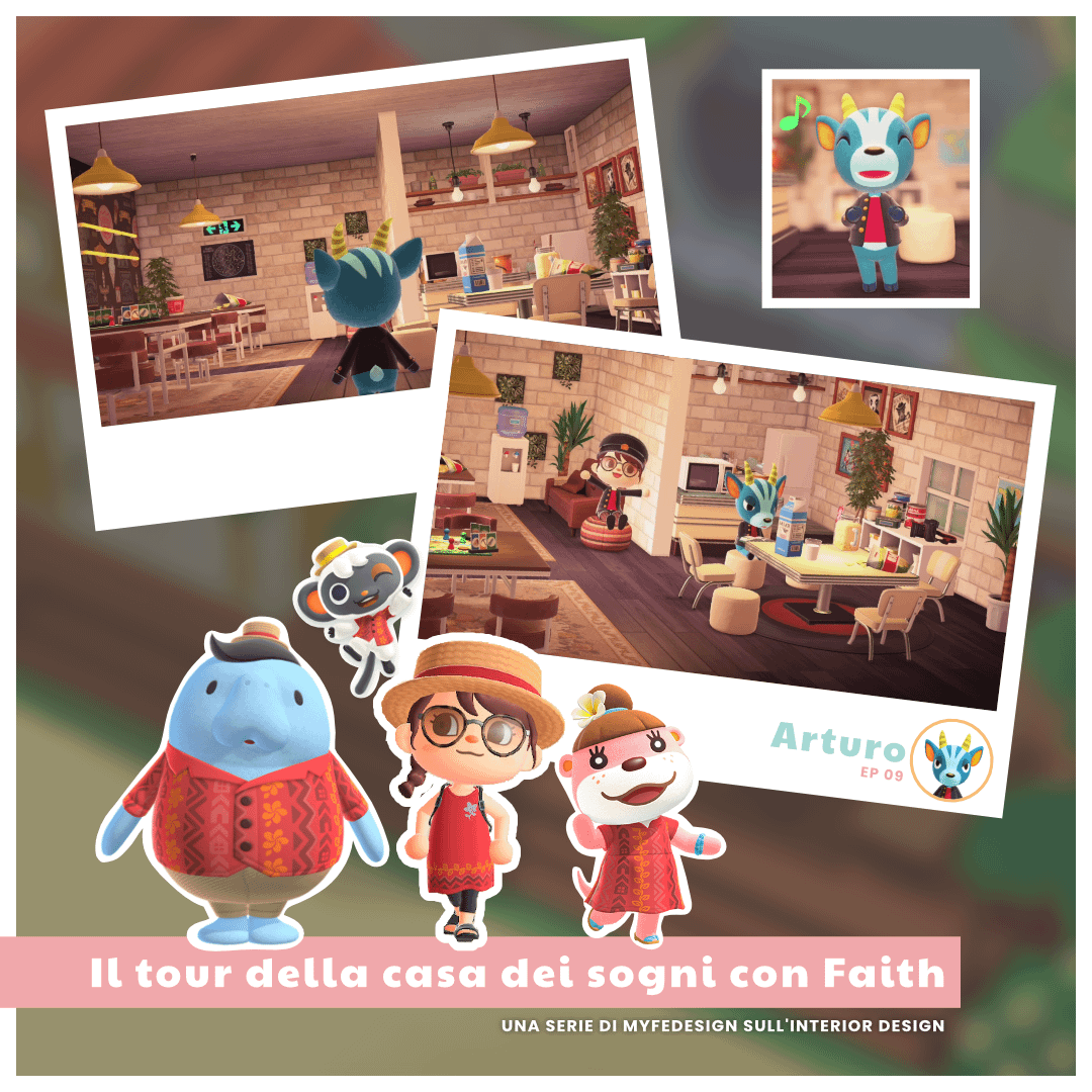 copertina della puntata 9 della serie sull'interior design dedicata alle case dei villager di animal crossing