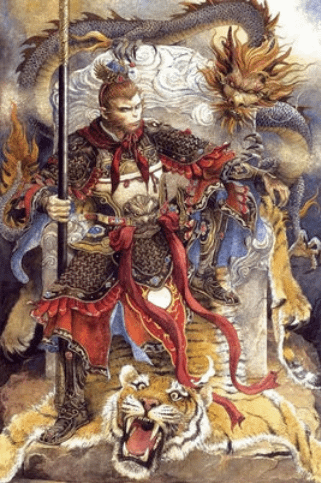 Rappresentazione grafica del personaggio fantastico di Sun Wukong