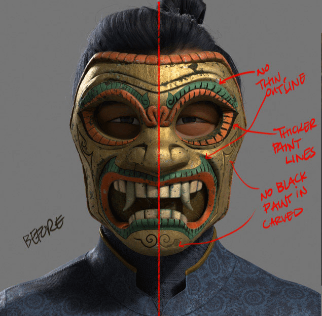 Concept art per la maschera di Benja