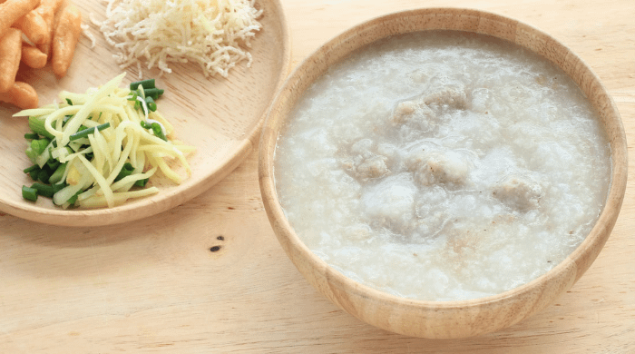 Ciotola di riso bollito in Thailandia