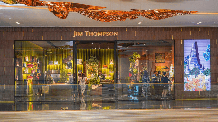 esterno negozio jim thompson nel centro commerciale iconsiam di bangkok