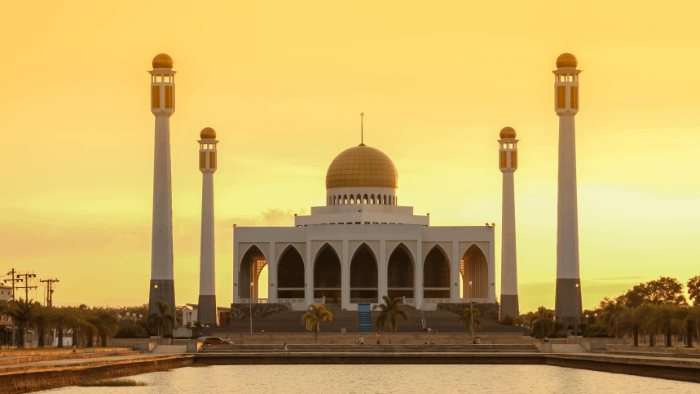 moschea di Songkhla al tramonto