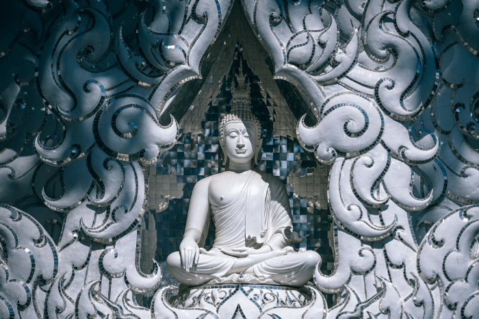 Dettaglio di una statua di Buddha