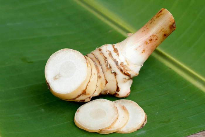 foto di un galanga tagliato