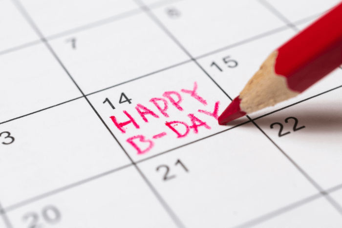 calendario con segnato il giorno del compleanno
