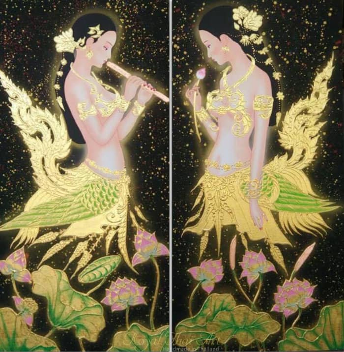 rappresentazione artistica thailandese delle kinnaree