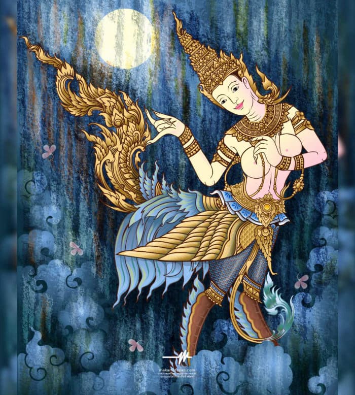 rappresentazione artistica thailandese delle kinnaree