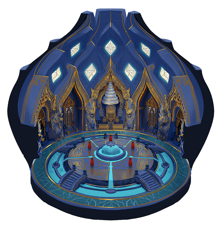 Concept art per la sala del trono del regno del Cuore