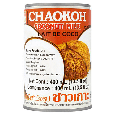 latte di cocco thailandese in lattina - marca chaokoh