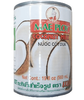 latte di cocco thailandese in lattina - marca mae ploy